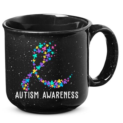 Autism Awareness Puzzle Ribbon 15oz Campfire Ceramic Mug