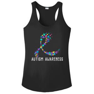 Autism Awareness Puzzle Ribbon Ladies PosiCharge Competitor Racerback Tank