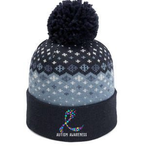 Autism Awareness Puzzle Ribbon The Baniff Cuffed Pom Beanie