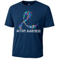 Autism Awareness Puzzle Ribbon Cooling Performance Crew T-Shirt