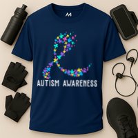 Autism Awareness Puzzle Ribbon Cooling Performance Crew T-Shirt