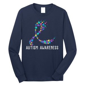 Autism Awareness Puzzle Ribbon Long Sleeve Shirt