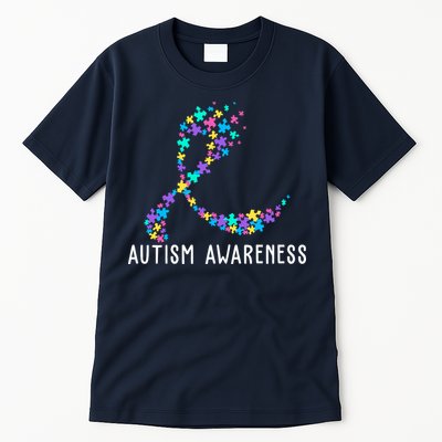 Autism Awareness Puzzle Ribbon Tall T-Shirt
