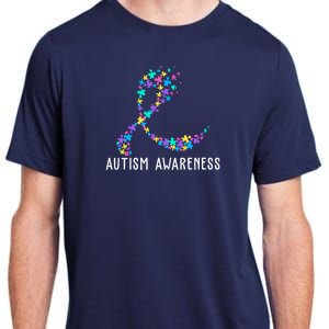 Autism Awareness Puzzle Ribbon Adult ChromaSoft Performance T-Shirt