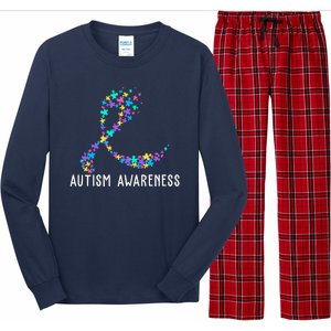 Autism Awareness Puzzle Ribbon Long Sleeve Pajama Set