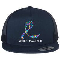 Autism Awareness Puzzle Ribbon Flatbill Hat