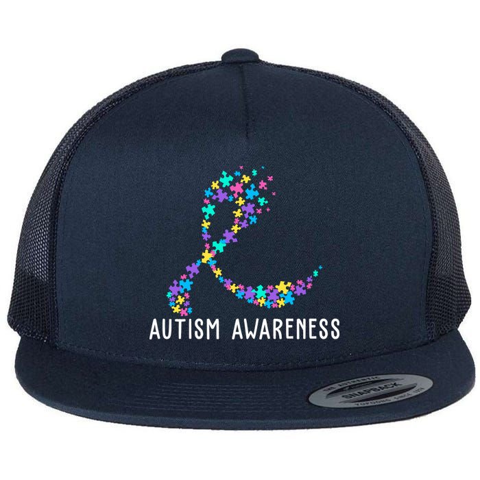 Autism Awareness Puzzle Ribbon Flatbill Hat