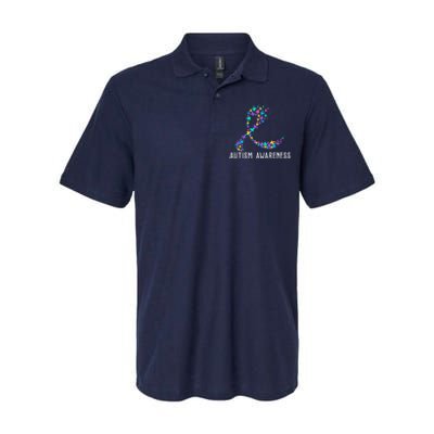 Autism Awareness Puzzle Ribbon Softstyle Adult Sport Polo