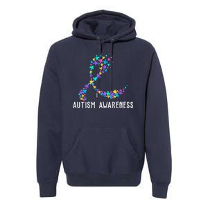 Autism Awareness Puzzle Ribbon Premium Hoodie