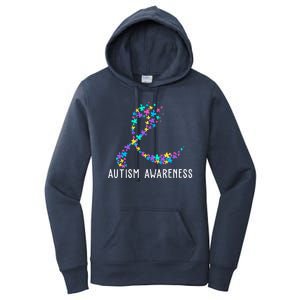 Autism Awareness Puzzle Ribbon Women's Pullover Hoodie