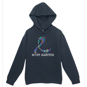 Autism Awareness Puzzle Ribbon Urban Pullover Hoodie