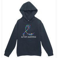 Autism Awareness Puzzle Ribbon Urban Pullover Hoodie