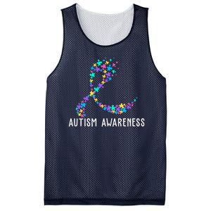 Autism Awareness Puzzle Ribbon Mesh Reversible Basketball Jersey Tank