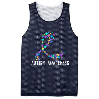 Autism Awareness Puzzle Ribbon Mesh Reversible Basketball Jersey Tank