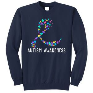 Autism Awareness Puzzle Ribbon Tall Sweatshirt