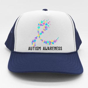 Autism Awareness Puzzle Ribbon Trucker Hat