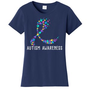 Autism Awareness Puzzle Ribbon Women's T-Shirt