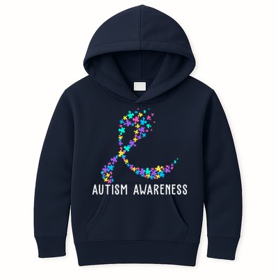 Autism Awareness Puzzle Ribbon Kids Hoodie
