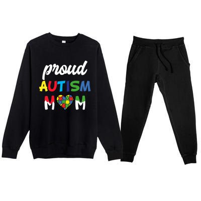 Autism Awareness Proud Autism Mom Meaningful Gift Premium Crewneck Sweatsuit Set