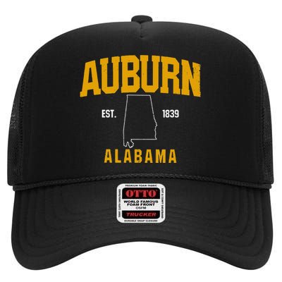 Auburn Alabama Product Retro Vintage Gift High Crown Mesh Back Trucker Hat