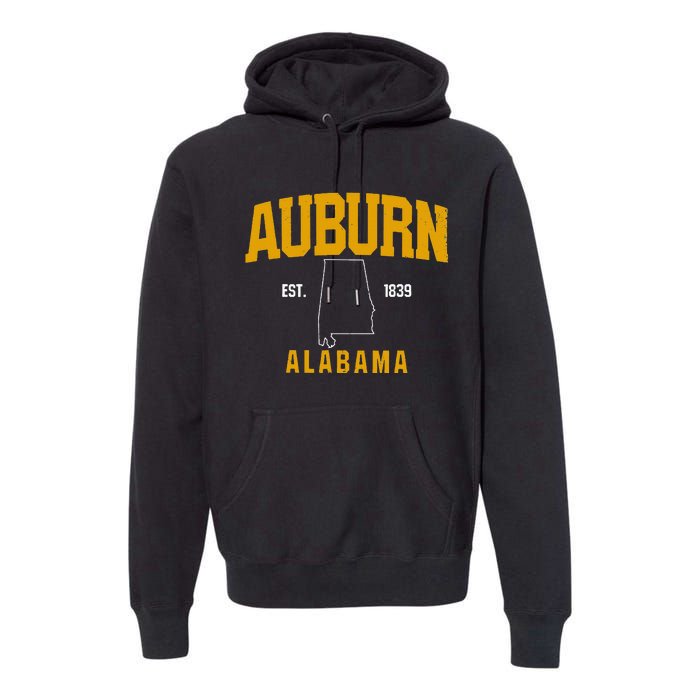 Auburn Alabama Product Retro Vintage Gift Premium Hoodie