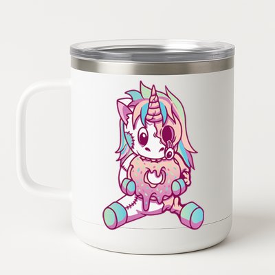 Anime Aesthetic Pastel Goth Donut Zombie Unicorn Gifts 12 oz Stainless Steel Tumbler Cup