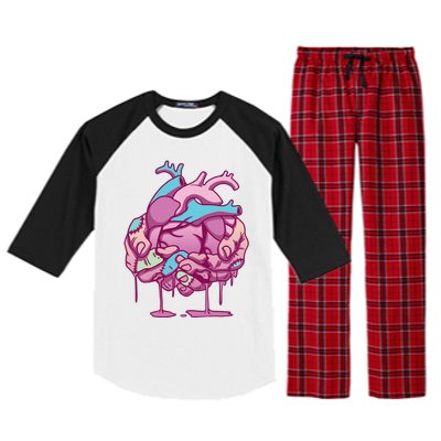 Anime Aesthetic Pastel Goth Zombie Heart Gifts Raglan Sleeve Pajama Set