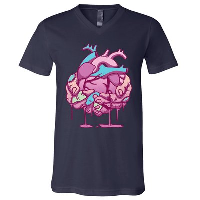 Anime Aesthetic Pastel Goth Zombie Heart Gifts V-Neck T-Shirt