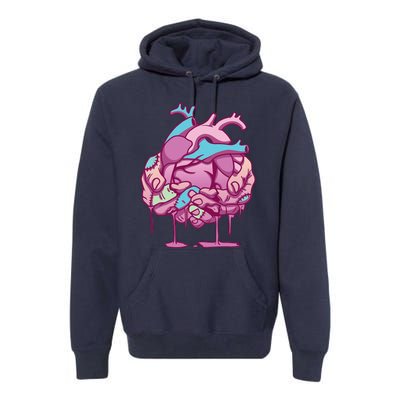 Anime Aesthetic Pastel Goth Zombie Heart Gifts Premium Hoodie