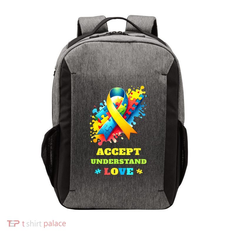 Autism Awareness Puzzle Blue Ribbon Women  Autism Vector Backpack