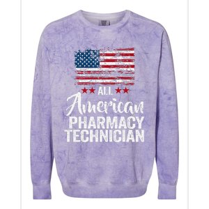 All American Pharmacy Technician 4th of July Family Matching Colorblast Crewneck Sweatshirt