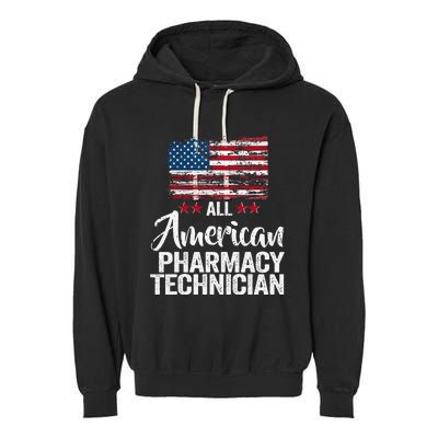 All American Pharmacy Technician 4th of July Family Matching Garment-Dyed Fleece Hoodie