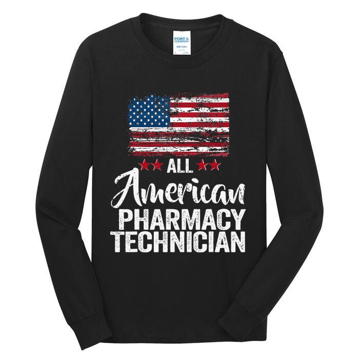 All American Pharmacy Technician 4th of July Family Matching Tall Long Sleeve T-Shirt