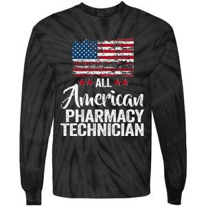 All American Pharmacy Technician 4th of July Family Matching Tie-Dye Long Sleeve Shirt