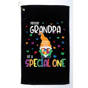 Autism Awareness Proud Grandpa Family Matching Gift Platinum Collection Golf Towel