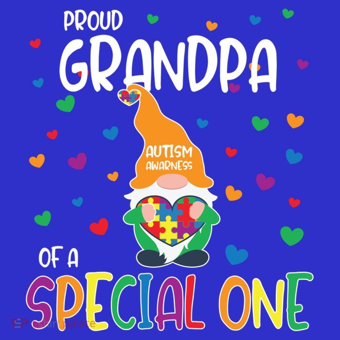 Autism Awareness Proud Grandpa Family Matching Gift Premium T-Shirt
