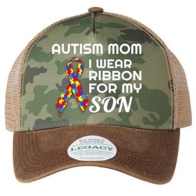 Autism Awareness Proud Mom Gift Proud Autism Mom Gift Legacy Tie Dye Trucker Hat