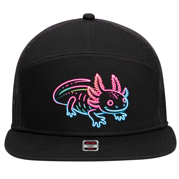 Axolotl Animal Pop Art Cute Axolotl Lover 7 Panel Mesh Trucker Snapback Hat