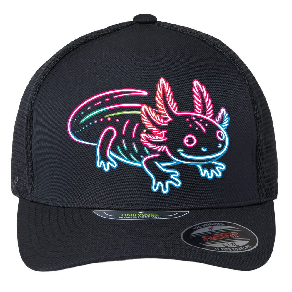 Axolotl Animal Pop Art Cute Axolotl Lover Flexfit Unipanel Trucker Cap