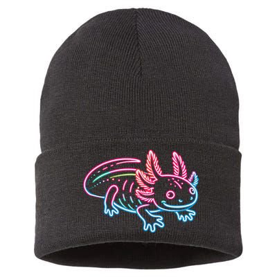 Axolotl Animal Pop Art Cute Axolotl Lover Sustainable Knit Beanie