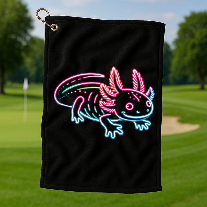Axolotl Animal Pop Art Cute Axolotl Lover Golf Towel