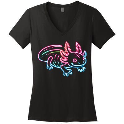 Axolotl Animal Pop Art Cute Axolotl Lover Women's V-Neck T-Shirt