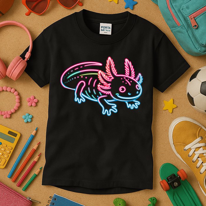 Axolotl Animal Pop Art Cute Axolotl Lover Kids T-Shirt