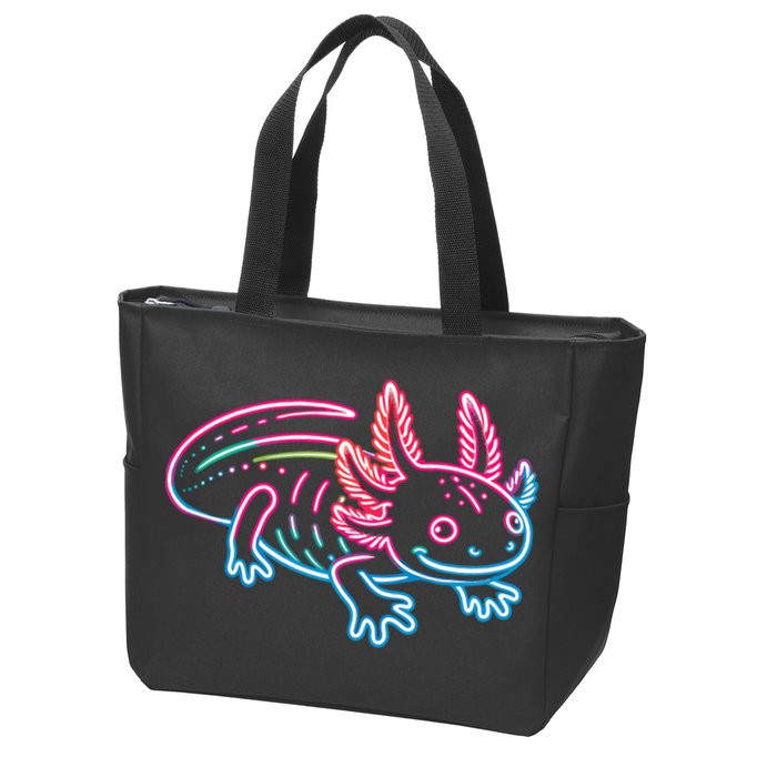 Axolotl Animal Pop Art Cute Axolotl Lover Zip Tote Bag