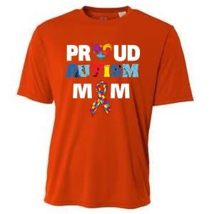 Autism Awareness Proud Mom Gift Proud Autism Mom Funny Gift Meaningful Gift Cooling Performance Crew T-Shirt