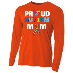 Autism Awareness Proud Mom Gift Proud Autism Mom Funny Gift Meaningful Gift Cooling Performance Long Sleeve Crew