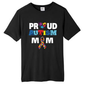 Autism Awareness Proud Mom Gift Proud Autism Mom Funny Gift Meaningful Gift Tall Fusion ChromaSoft Performance T-Shirt