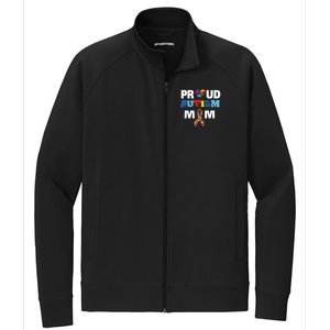 Autism Awareness Proud Mom Gift Proud Autism Mom Funny Gift Meaningful Gift Stretch Full-Zip Cadet Jacket