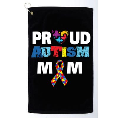 Autism Awareness Proud Mom Gift Proud Autism Mom Funny Gift Meaningful Gift Platinum Collection Golf Towel