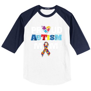 Autism Awareness Proud Mom Gift Proud Autism Mom Funny Gift Meaningful Gift Baseball Sleeve Shirt